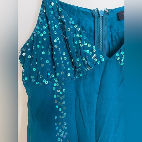 Bebe Silk Blended Sequin Mini Drop  Waist Dress Women Size L US - Picture 4 of 6